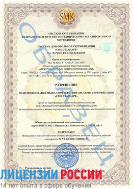Образец разрешение Невинномысск Сертификат ISO 50001